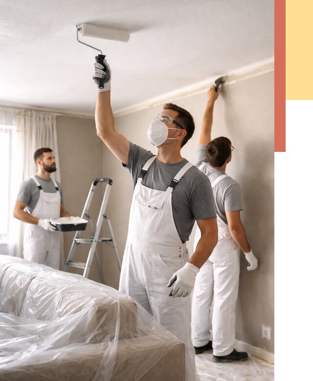 Покраска потолка водоэмельсионной краской в Рыбинске от 2290 руб/м² — услуги под ключ | ОТДЕЛОЧНИК-Рбн