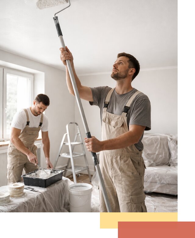 Покраска потолка водоэмульсионной краской в Рыбинске