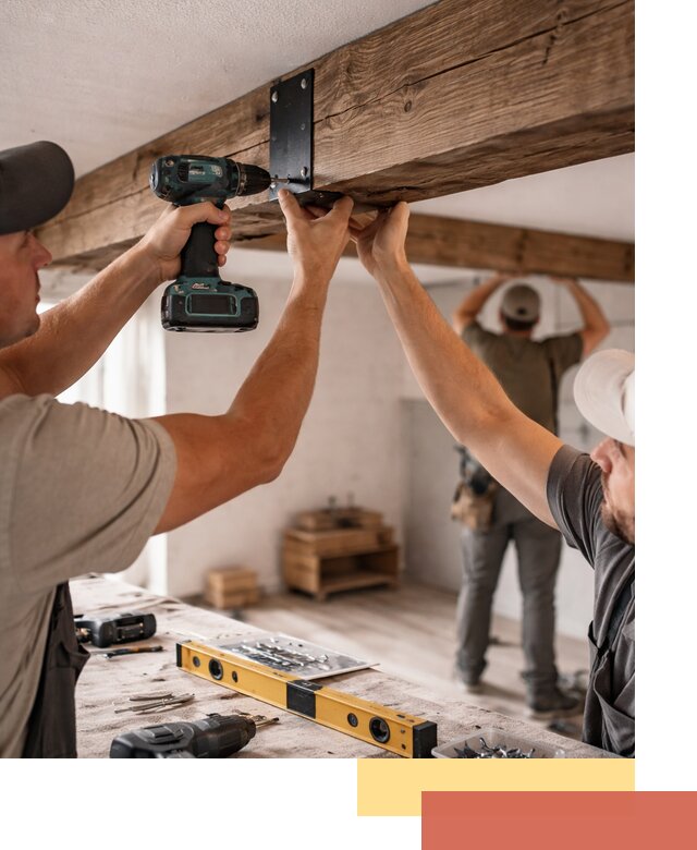 Монтаж декоративных потолочных балок в Рыбинске