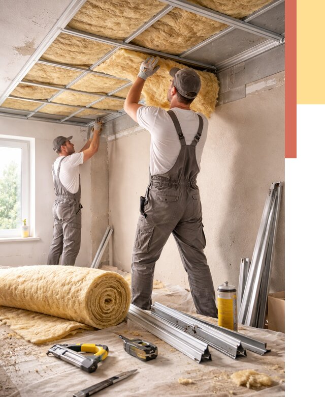 Утепление потолка в Рыбинске от 7494 руб/м2 — недорого, быстро, под ключ | ОТДЕЛОЧНИК-Рбн