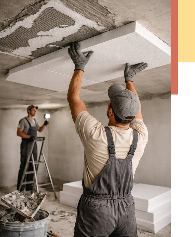 Утепление потолка пенопластом в Рыбинске от 4684 руб/м2 — недорого и быстро | ОТДЕЛОЧНИК-Рбн