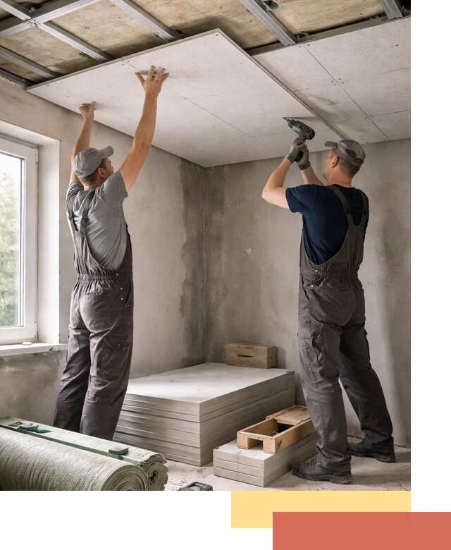 Шумоизоляция потолка панелями ЗИПС в Рыбинске